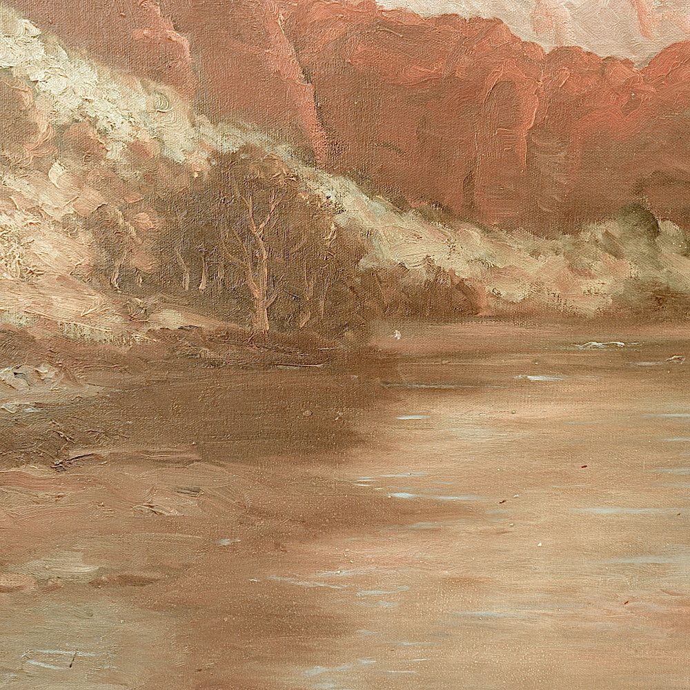 AW097: Dey de Ribcowsky "Red Rock Country" Oil on Canvas on Board Painting