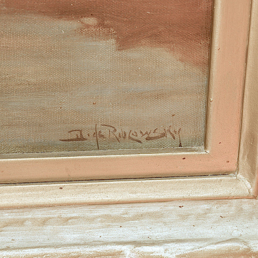 AW097: Dey de Ribcowsky "Red Rock Country" Oil on Canvas on Board Painting