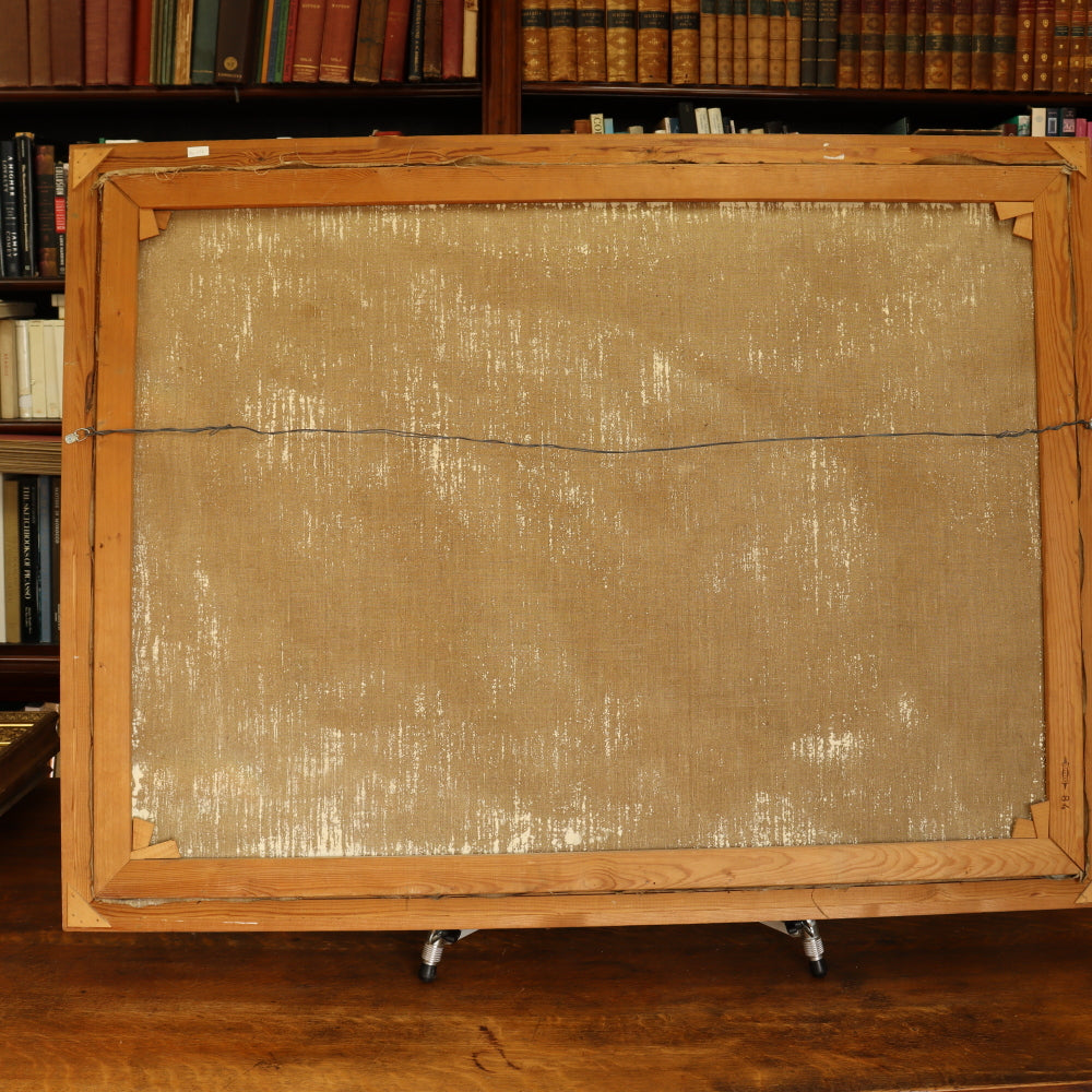 AW148: Indian Trading Post Oil on Canvas Signed SB-71