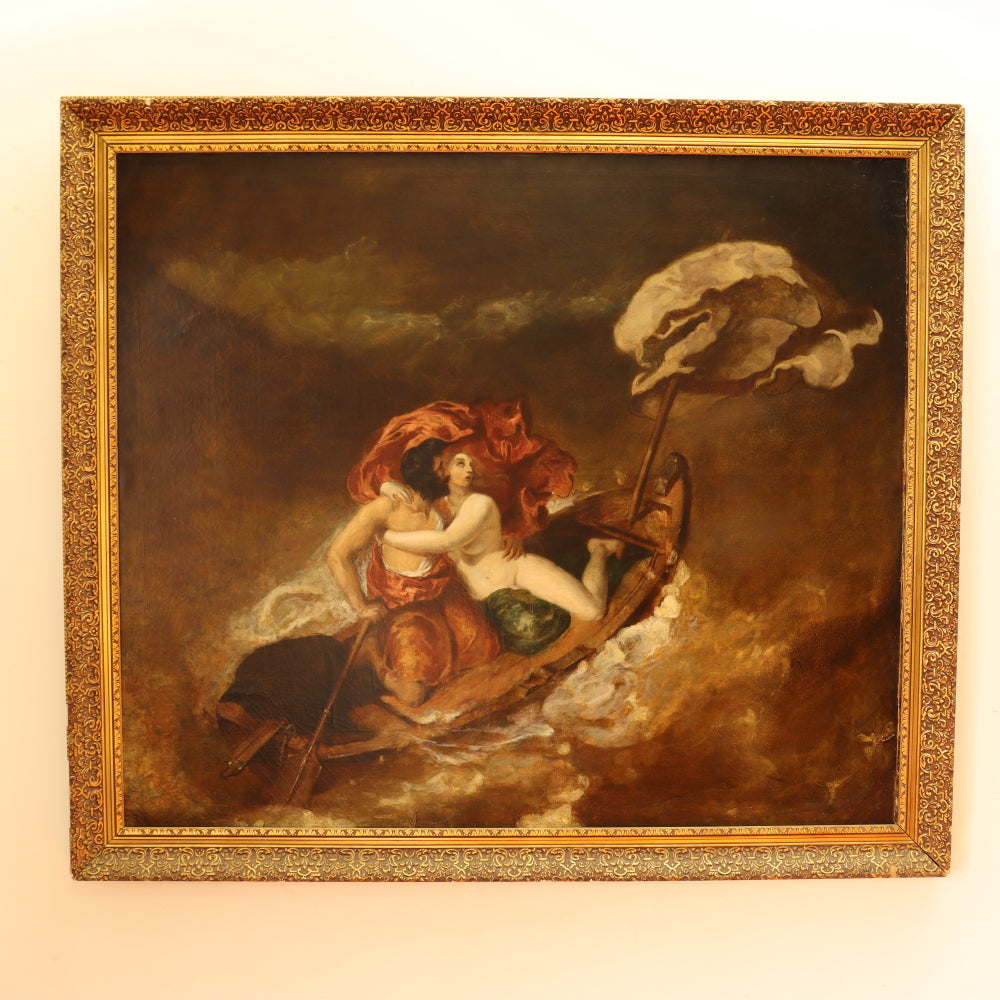 AW487: Mid 19th Century Recreation of William Etty's "The Storm" - Oil on Canvas