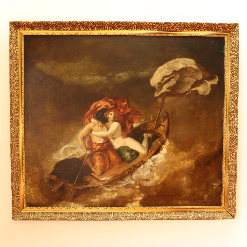 AW487: Mid 19th Century Recreation of William Etty's "The Storm" - Oil on Canvas
