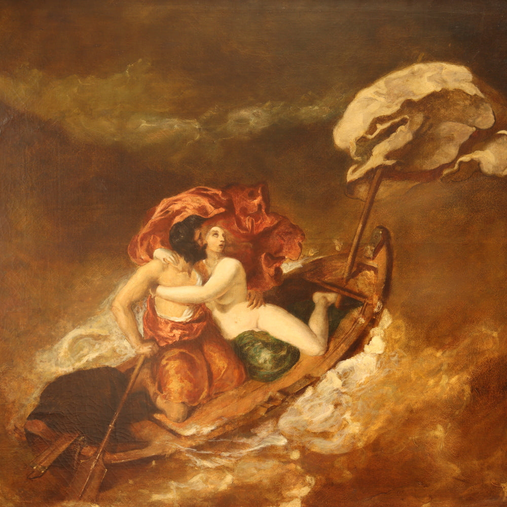 AW487: Mid 19th Century Recreation of William Etty's "The Storm" - Oil on Canvas