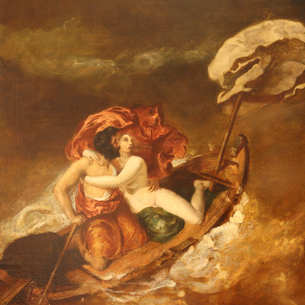 AW487: Mid 19th Century Recreation of William Etty's "The Storm" - Oil on Canvas