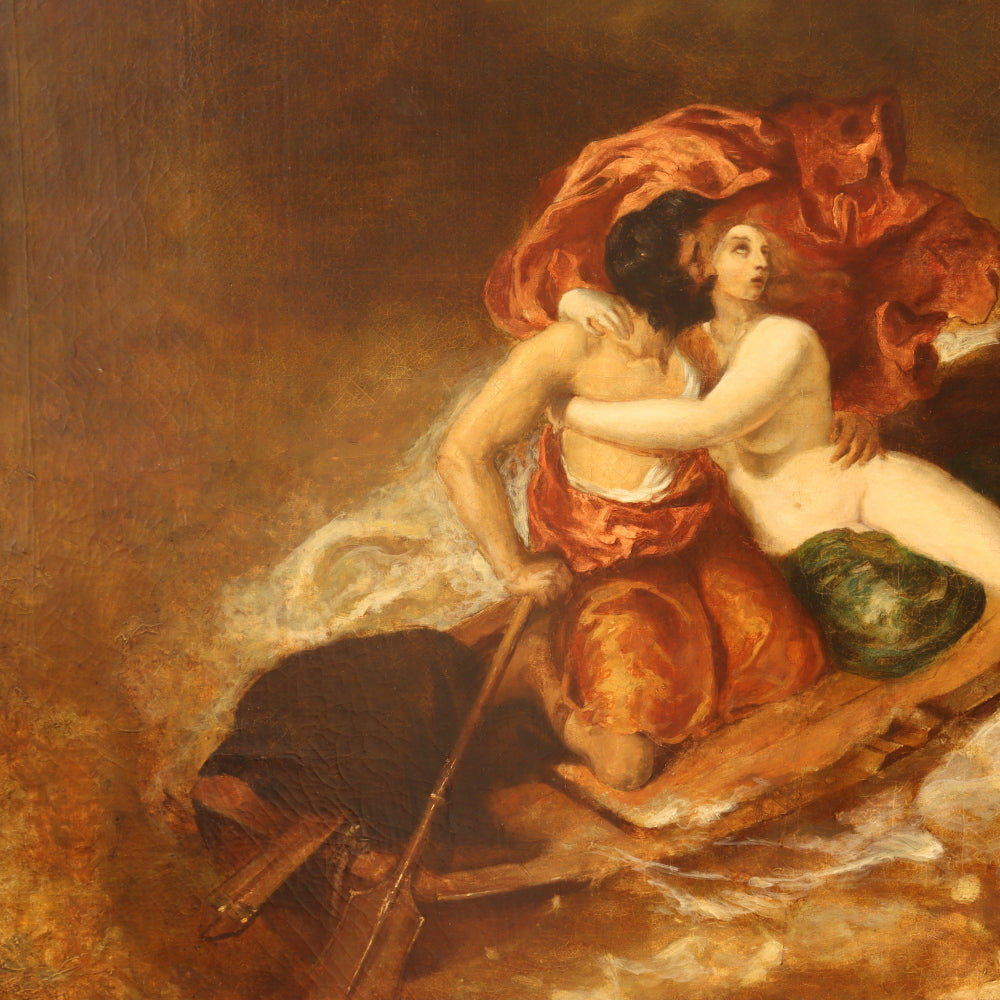 AW487: Mid 19th Century Recreation of William Etty's "The Storm" - Oil on Canvas