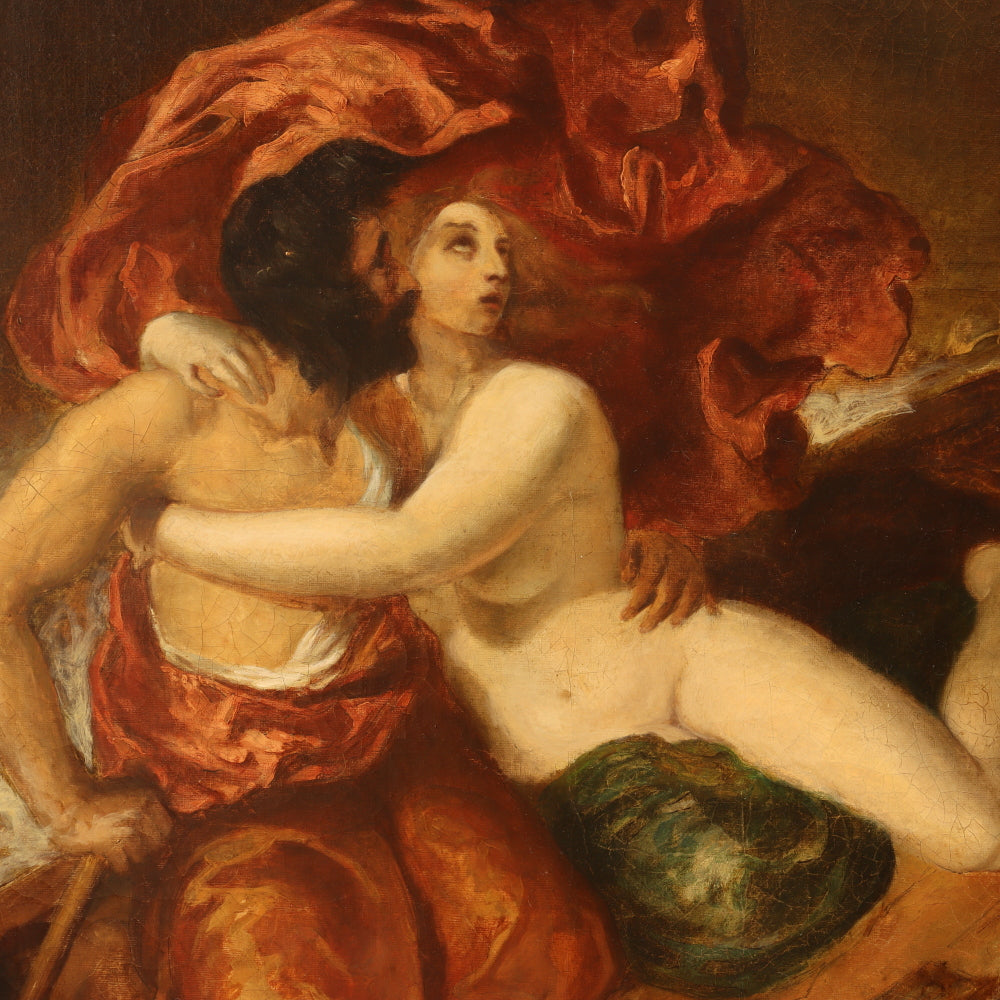 AW487: Mid 19th Century Recreation of William Etty's "The Storm" - Oil on Canvas