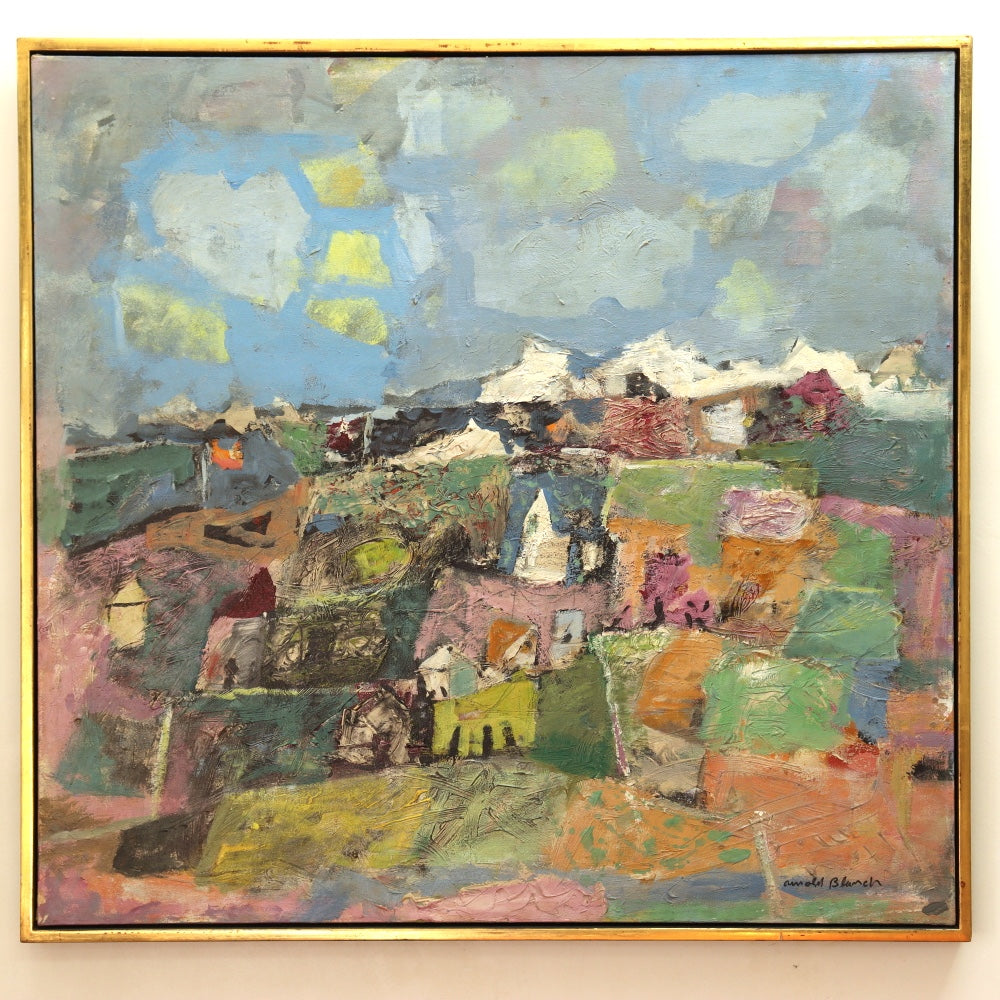 AW373: Arnold Blanch WPA ArtistAbstract Landscape Oil on Canvas