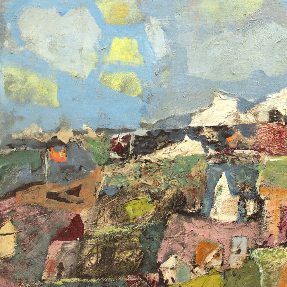 AW373: Arnold Blanch WPA ArtistAbstract Landscape Oil on Canvas