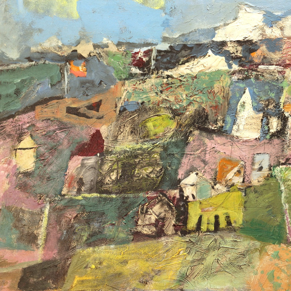 AW373: Arnold Blanch WPA ArtistAbstract Landscape Oil on Canvas