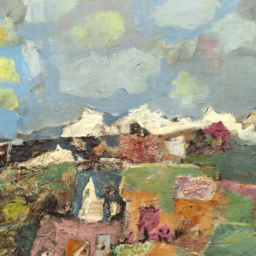 AW373: Arnold Blanch WPA ArtistAbstract Landscape Oil on Canvas