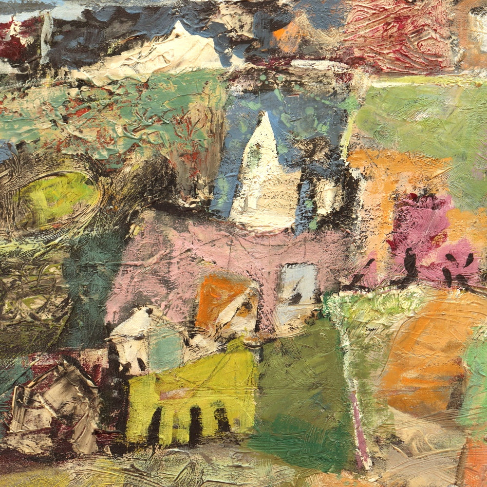 AW373: Arnold Blanch WPA ArtistAbstract Landscape Oil on Canvas