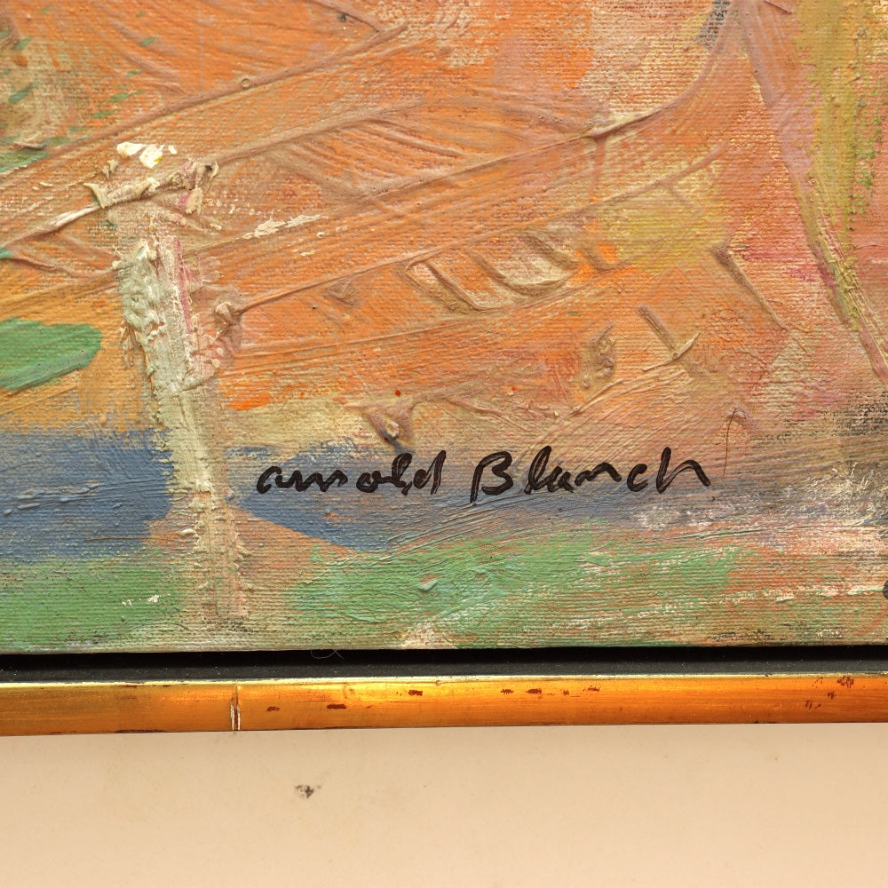 AW373: Arnold Blanch WPA ArtistAbstract Landscape Oil on Canvas