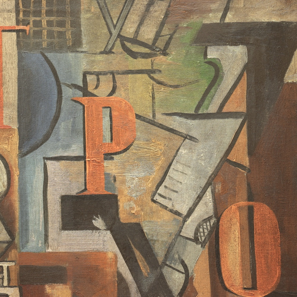 AW287: Nadejda Oudaltsova (Attributed) Constructivist Composition Oil on Canvas