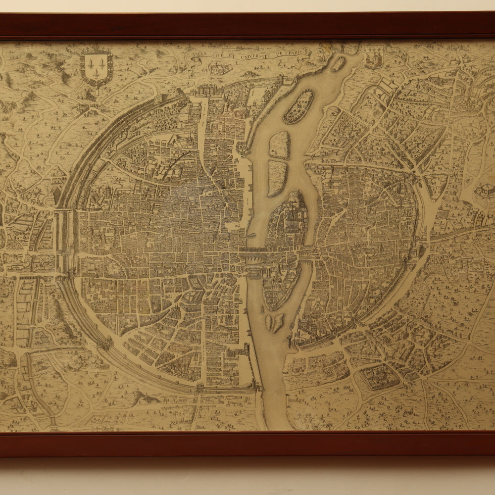 AW7-028: Guillaume Dheulland Plan en Perspective, De La Ville De Paris telle qu'ell etoit sous le Regne de Charles IX . . .