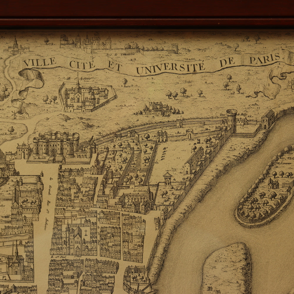 AW7-028: Guillaume Dheulland Plan en Perspective, De La Ville De Paris telle qu'ell etoit sous le Regne de Charles IX . . .