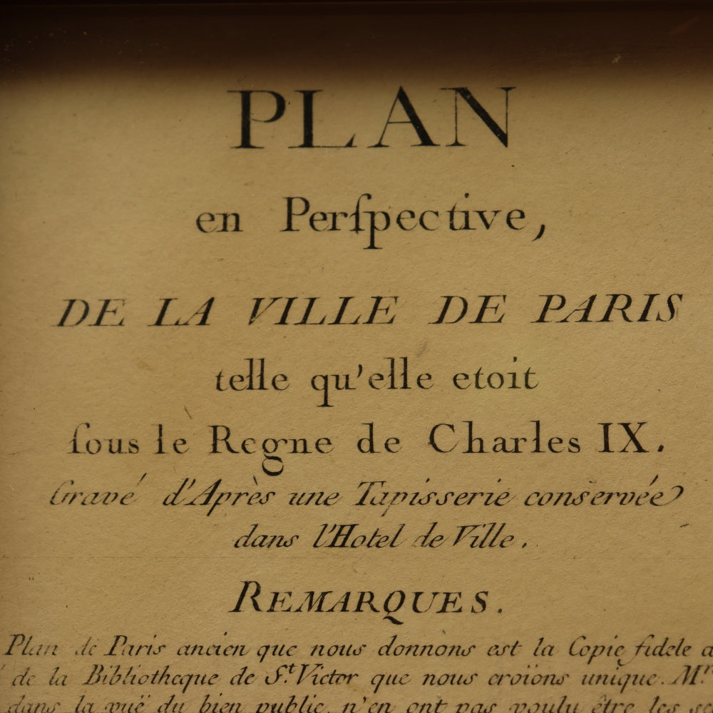 AW7-028: Guillaume Dheulland Plan en Perspective, De La Ville De Paris telle qu'ell etoit sous le Regne de Charles IX . . .