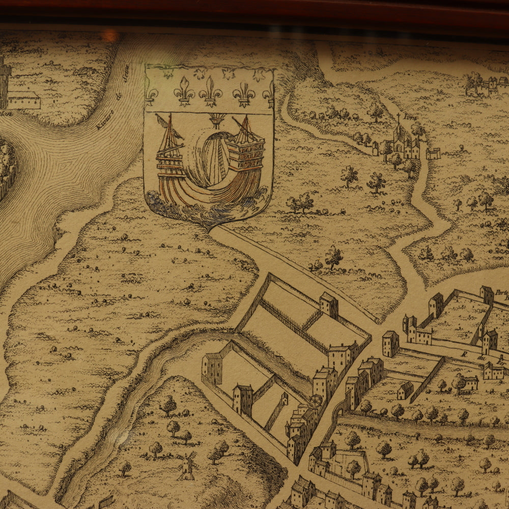 AW7-028: Guillaume Dheulland Plan en Perspective, De La Ville De Paris telle qu'ell etoit sous le Regne de Charles IX . . .