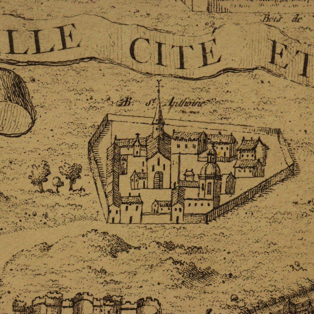 AW7-028: Guillaume Dheulland Plan en Perspective, De La Ville De Paris telle qu'ell etoit sous le Regne de Charles IX . . .