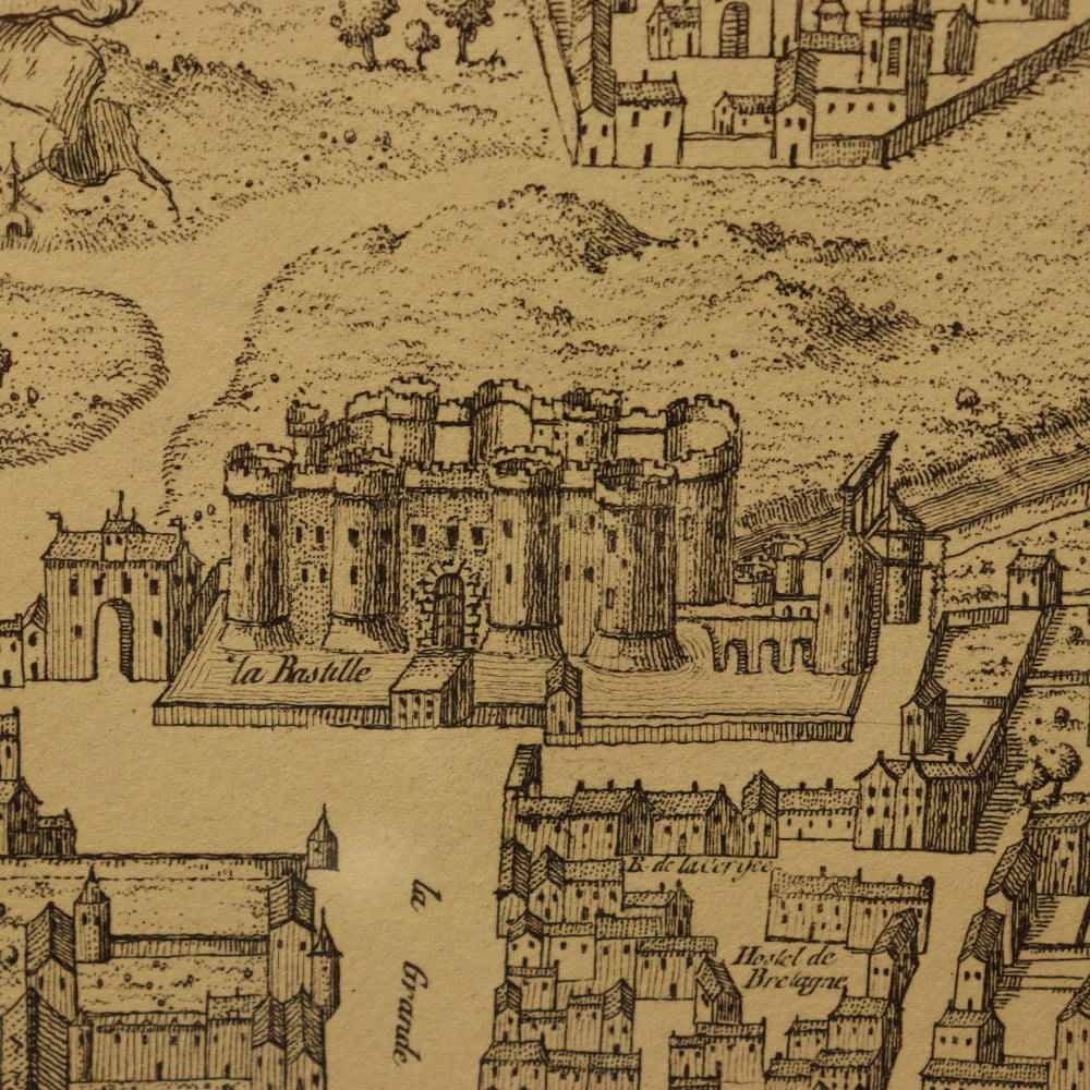 AW7-028: Guillaume Dheulland Plan en Perspective, De La Ville De Paris telle qu'ell etoit sous le Regne de Charles IX . . .