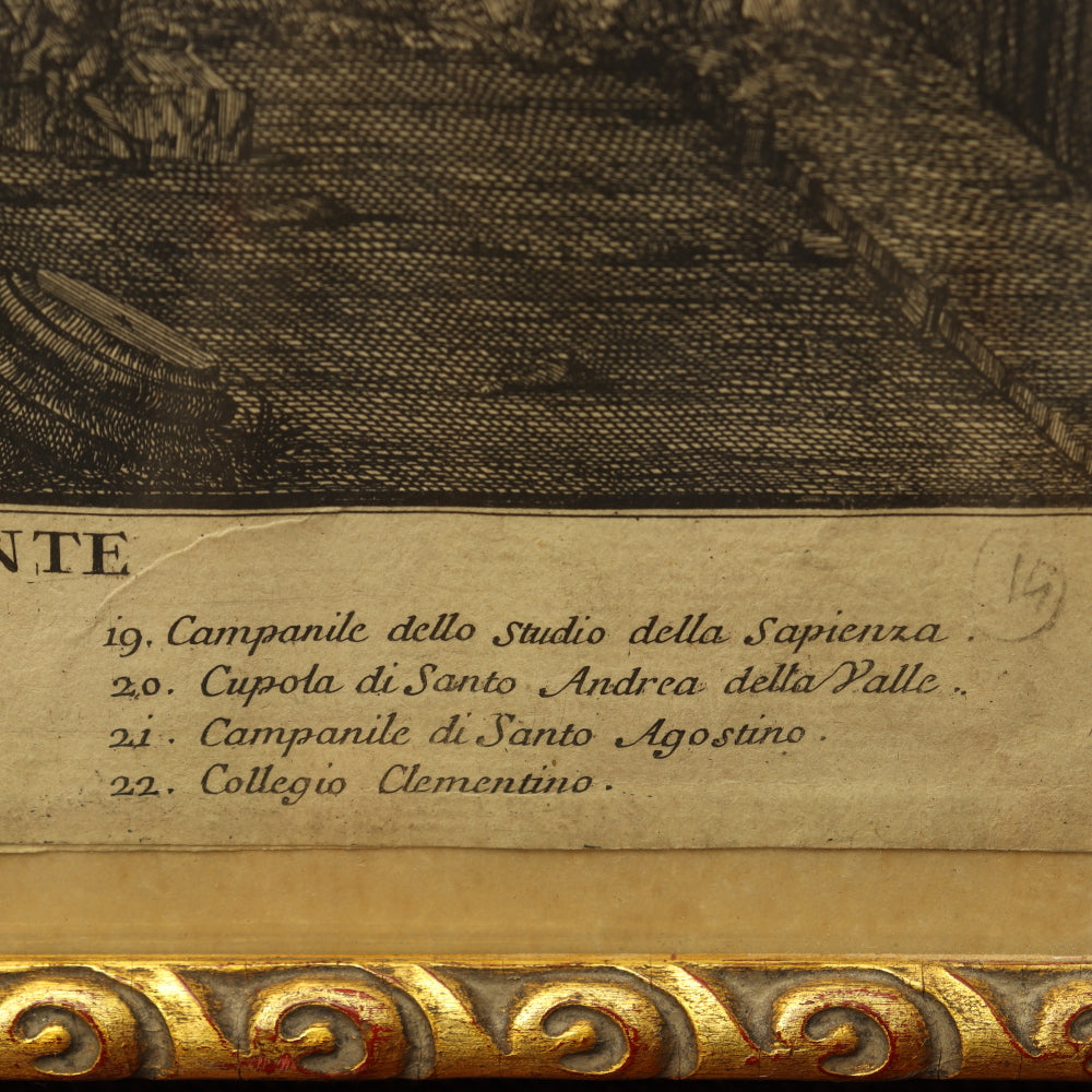 AW7-018: Antique 1692 Etching La Piazza del Popolo G. Wouters / Domenico de' Rossi