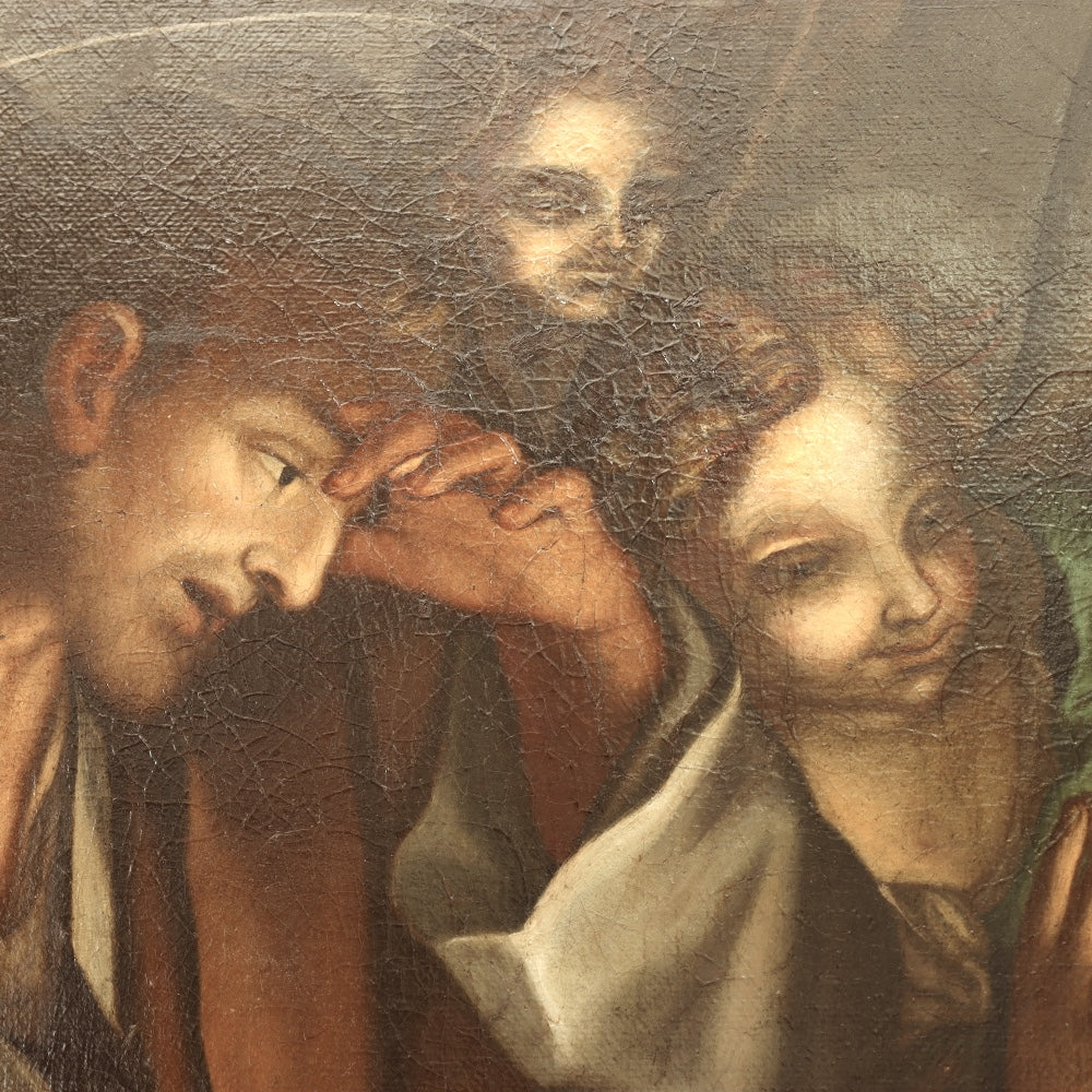 AW817: After Bernardino Luini Antique 19th Century Oil Painting Adoration of Christ