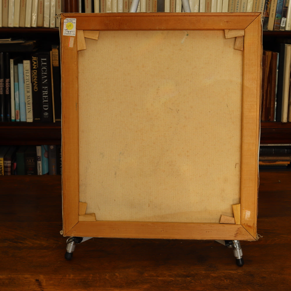 AW444: 1940's WPA Impressionist Portrait of a Young Girl  Oil on Canvas Painting