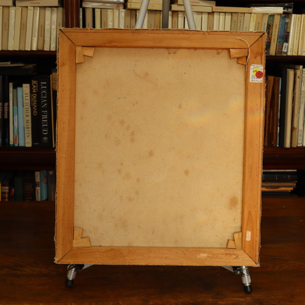 AW443: 1940's WPA Impressionist Portrait of a Retired Gentleman Oil on Canvas Painting