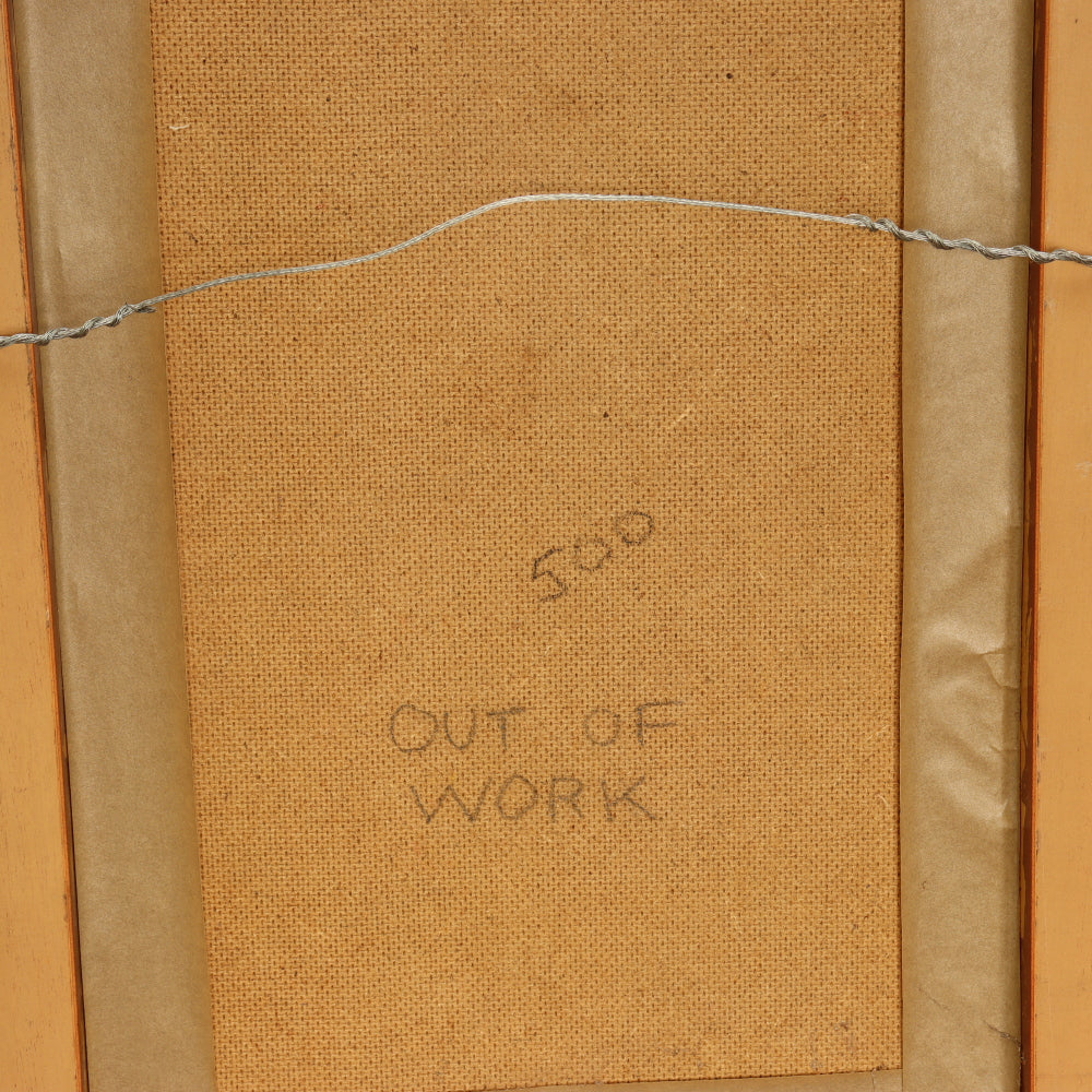 AW158: Albert Pels "Out of Work" Oil on Board Painting