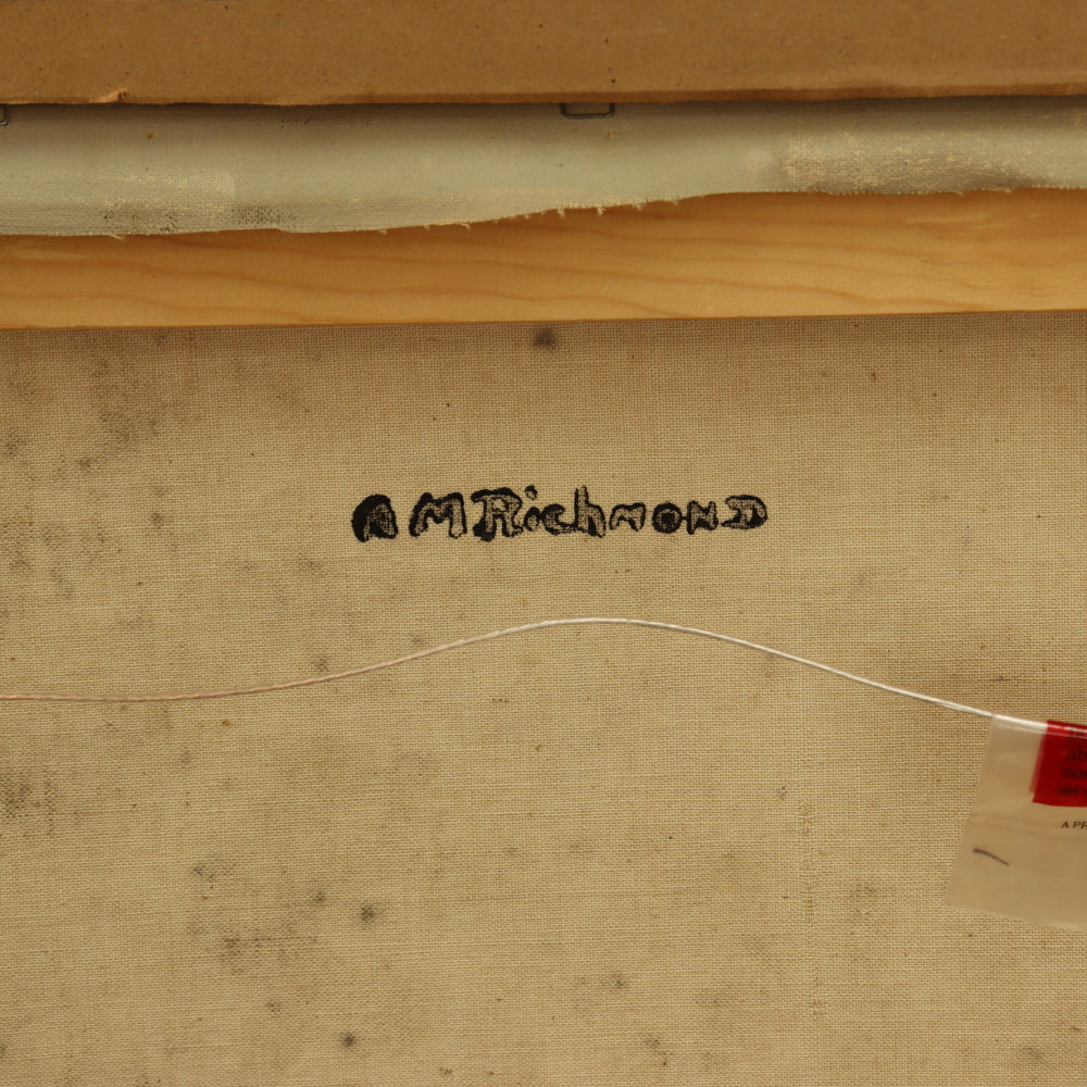 AW836: Agnes Richmond Modernist Oil on Canvas Painting "Gloucester Inlet With Rocks" Circa 1940