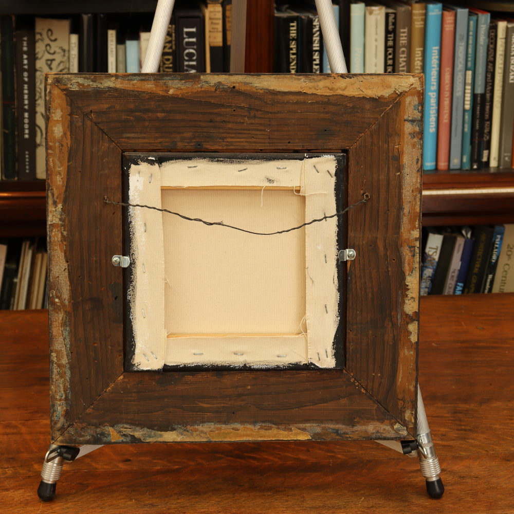 AW364: American School Riverside Industrial Zone Oil on Canvas Circa 1970's Signed AMOS