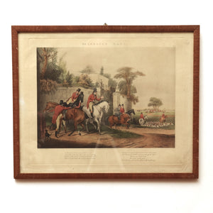 AW8-040: Turner Francis Calcraft "Bachelors Hall The Meet"  Hand Colored Lithograph Hunt Scene Circa 1835