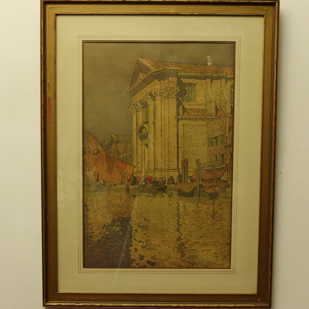 AW8-075: Jules Guerin Church of San Salvatore, Venice Chromolithograph