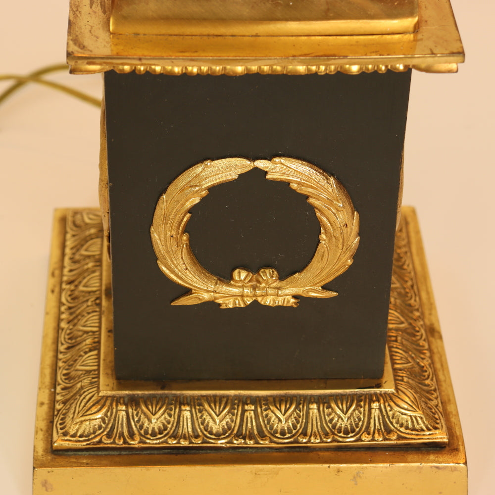 AL2-007: Pair of Circa 1940's Gilt Bronze Corinthian Columnar Lamps