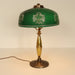 Circa 1920 Pittsburgh Table Lamp With Cased Green Chipped Ice Shade | Work of Man
