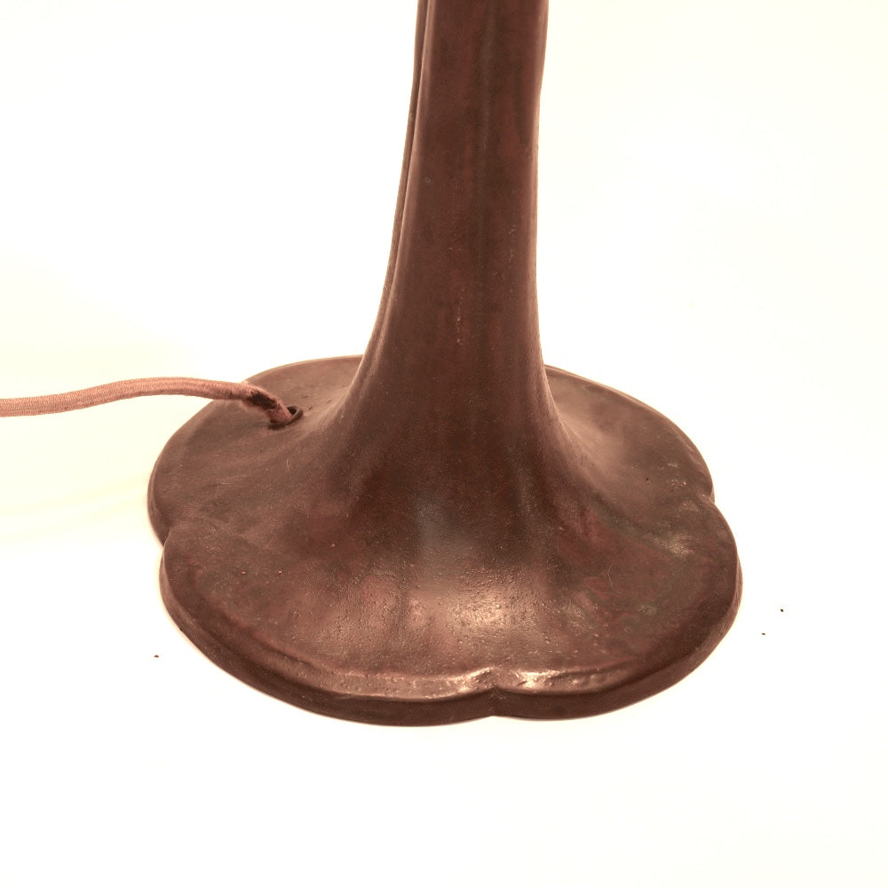 AL2-045: Antique Handel & Duffner & Kimberly Arts & Crafts Bronze Leaded Glass Shade Lamp