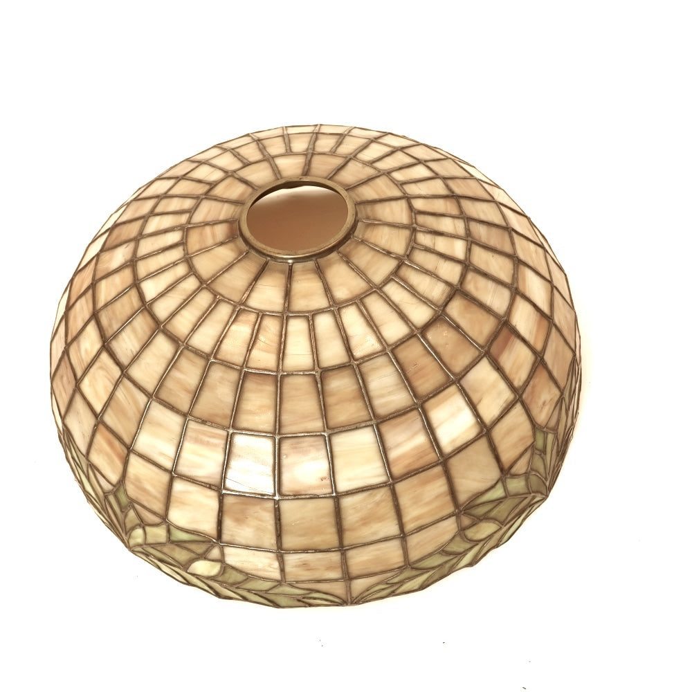 AL2-045: Antique Handel & Duffner & Kimberly Arts & Crafts Bronze Leaded Glass Shade Lamp