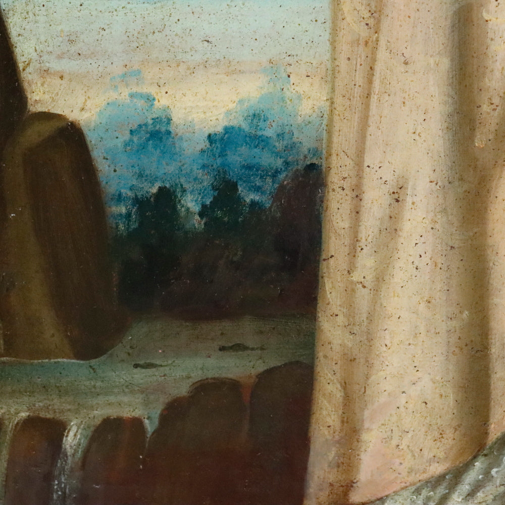 AW868: San Clemente Obispo y Mártir - 18th Century Oil on Canvas Painting