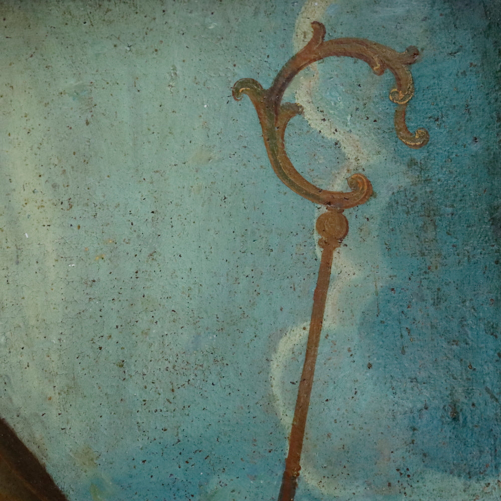 AW868: San Clemente Obispo y Mártir - 18th Century Oil on Canvas Painting