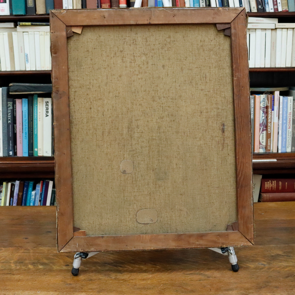 AW696: Portrait of a Persian Elder With Staff Oil on Canvas Painting