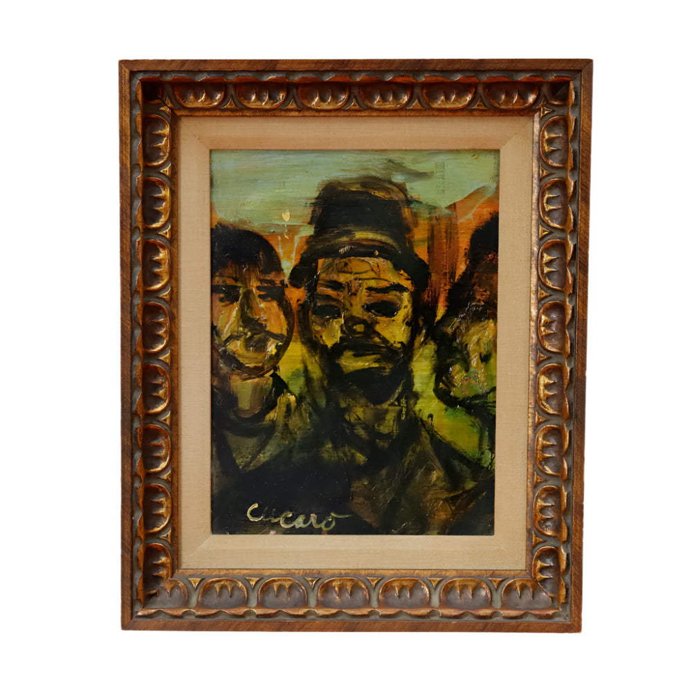 AW872: Pascal Cucaro Self Portrait as a Clown Oil on Board