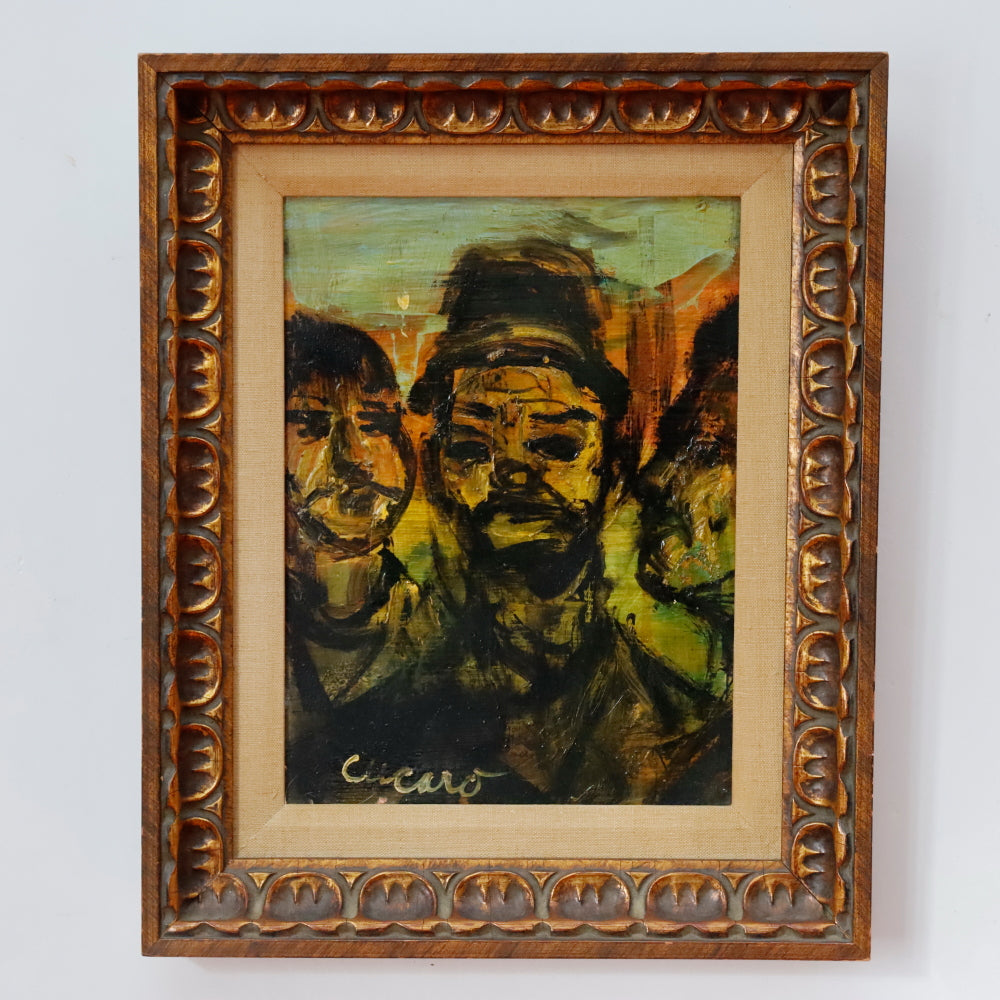 AW872: Pascal Cucaro Self Portrait as a Clown Oil on Board