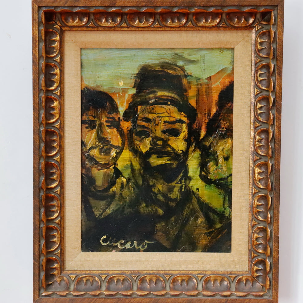 AW872: Pascal Cucaro Self Portrait as a Clown Oil on Board