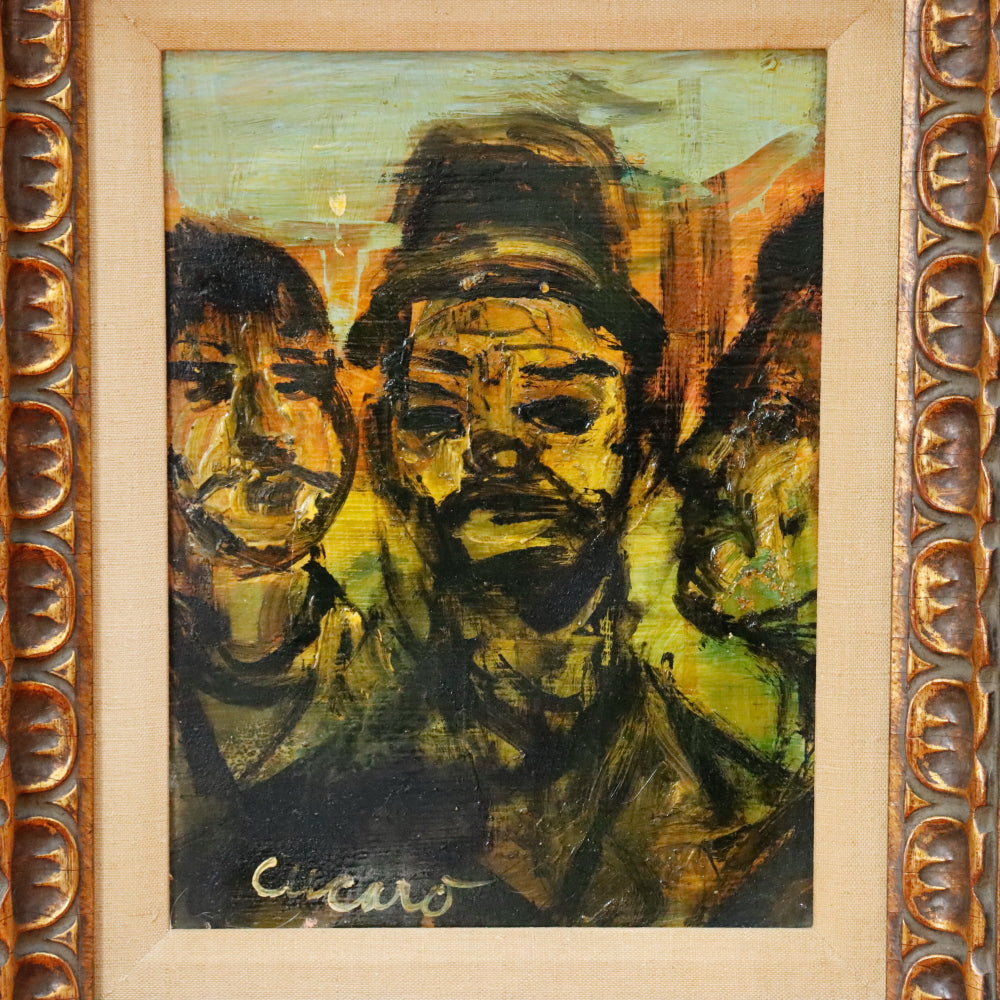 AW872: Pascal Cucaro Self Portrait as a Clown Oil on Board