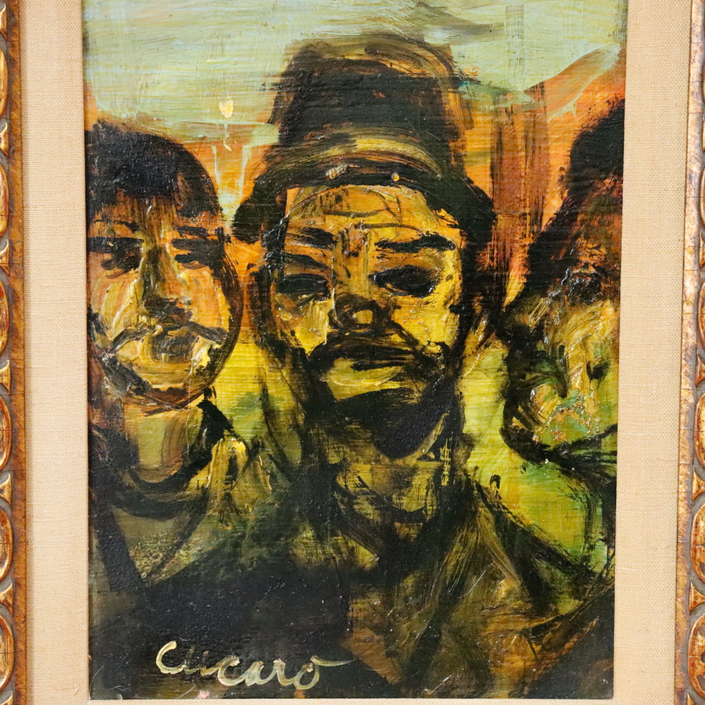 AW872: Pascal Cucaro Self Portrait as a Clown Oil on Board