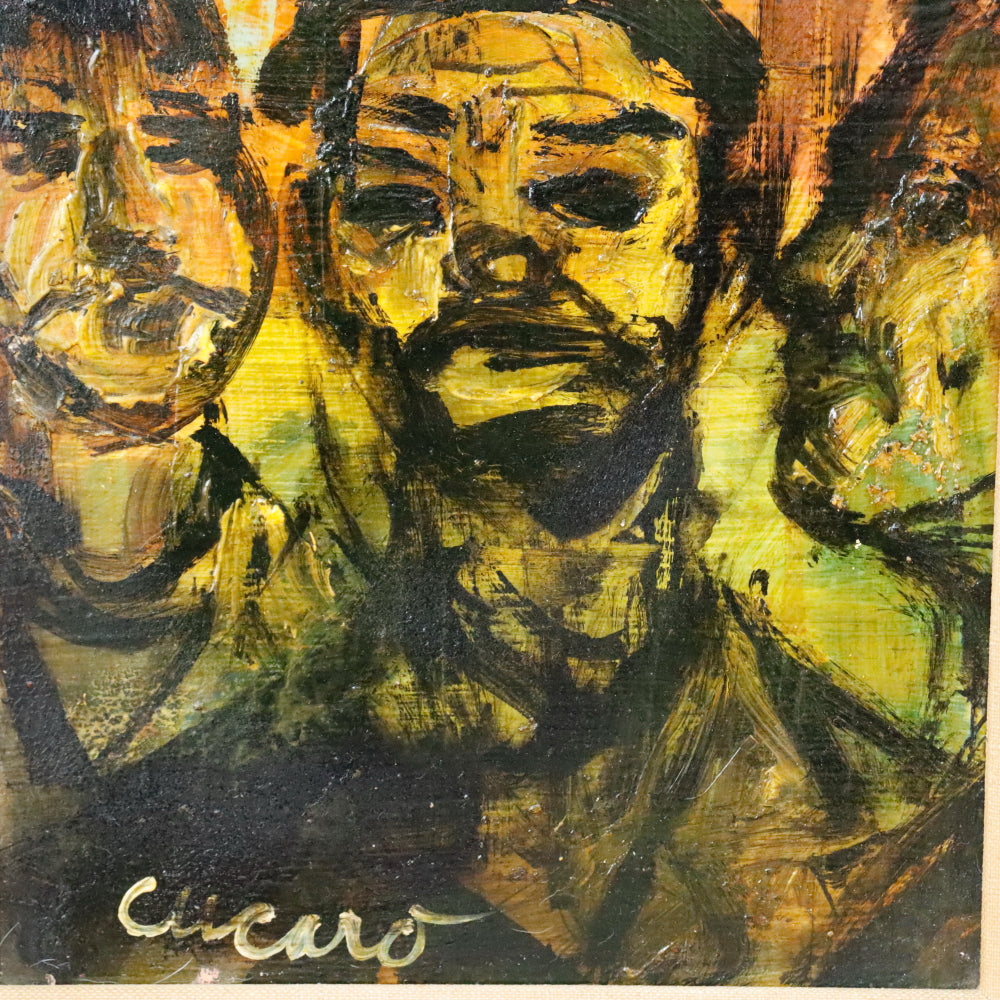 AW872: Pascal Cucaro Self Portrait as a Clown Oil on Board
