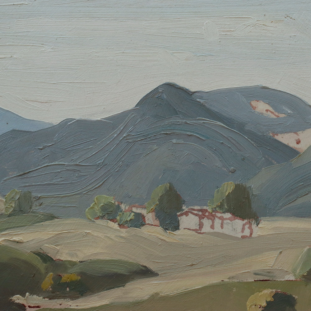 AW101: Ralph Holmes Desert Landscape Oil on Board Painting Early 20th Century