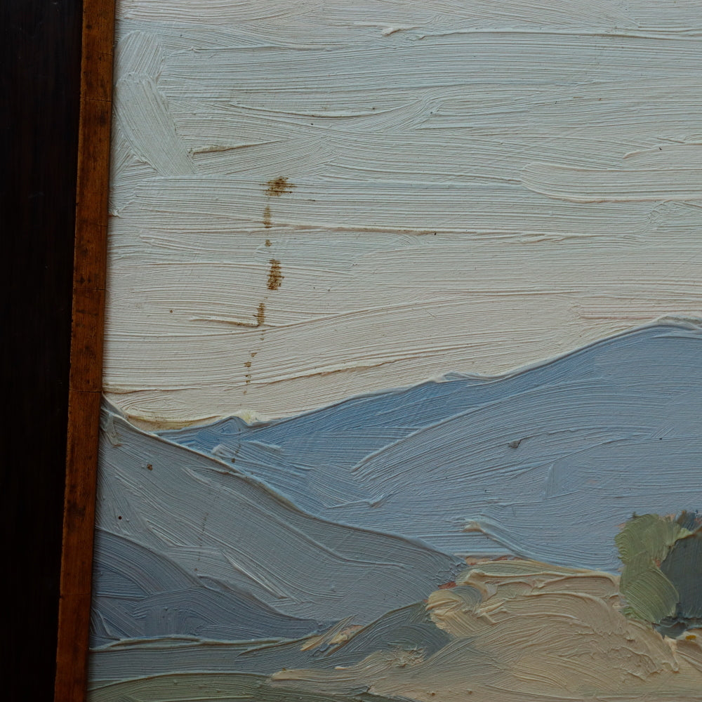 AW101: Ralph Holmes Desert Landscape Oil on Board Painting Early 20th Century