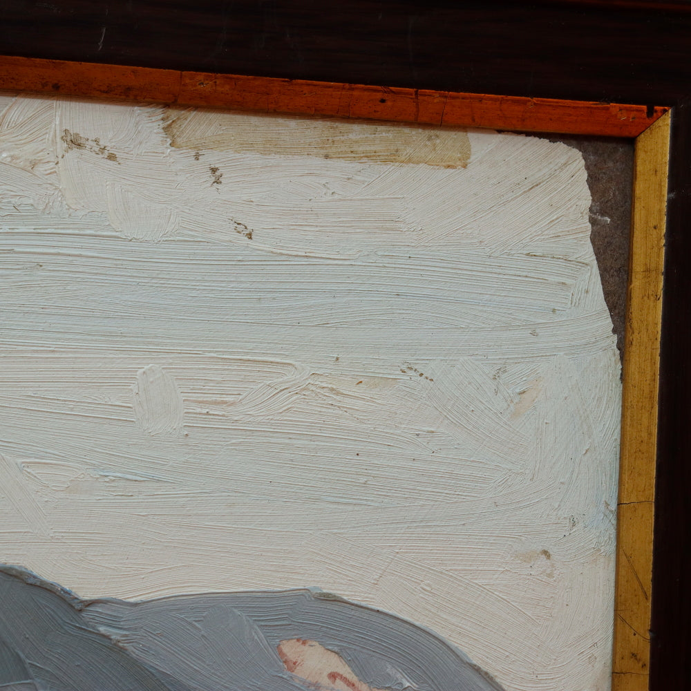 AW101: Ralph Holmes Desert Landscape Oil on Board Painting Early 20th Century