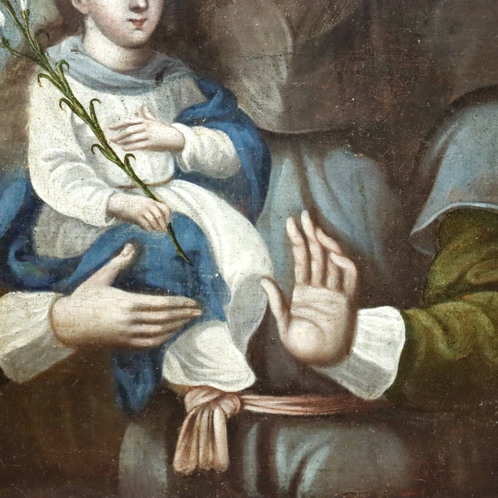 AW608: 18th Century Italian School Old Master Madonna & Child With Angels Oil on Canvas
