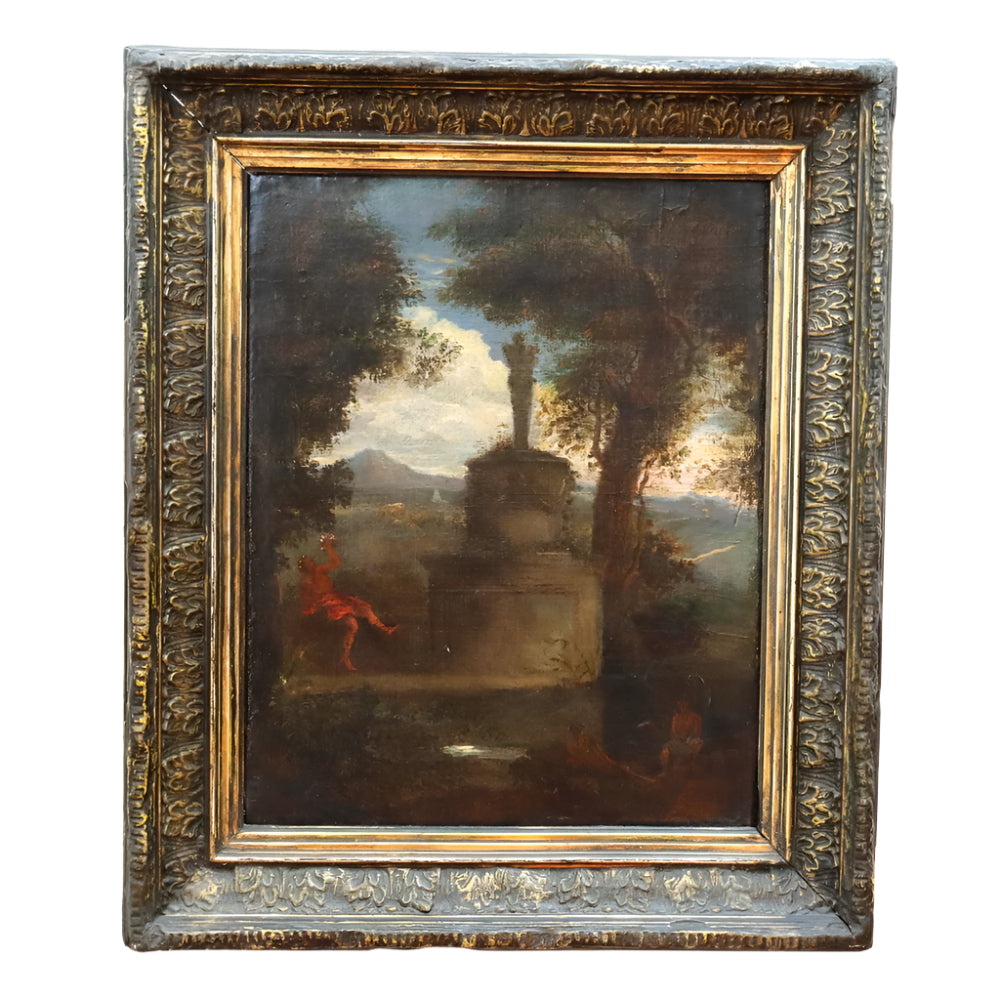 Antique Early 19th Century Italian Oil on Canvas Painting of Polyphemus and Galetea | Work of Man