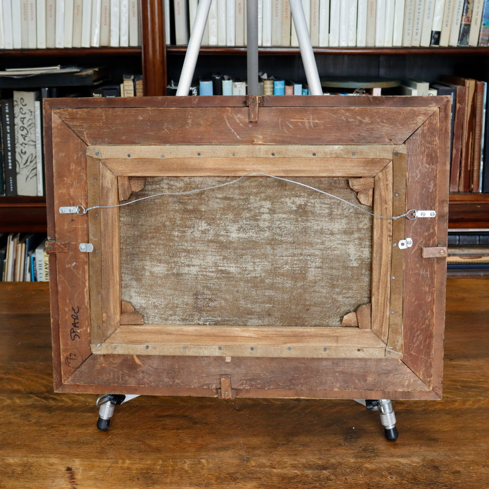 AW879: Antique French School Normandy Marsh Landscape Late 19th Century Oil on Canvas Painting